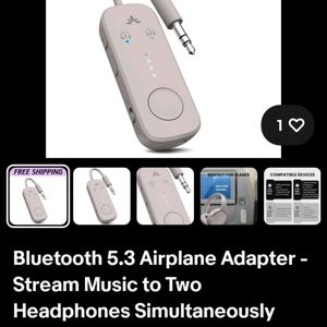 Bluetooth 5.3 Airplane Adapter New With Tags